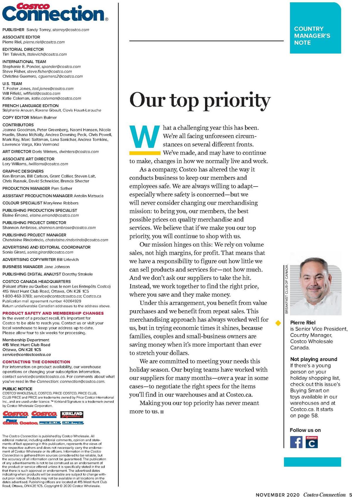 Costco Connection November Flyer from November 1