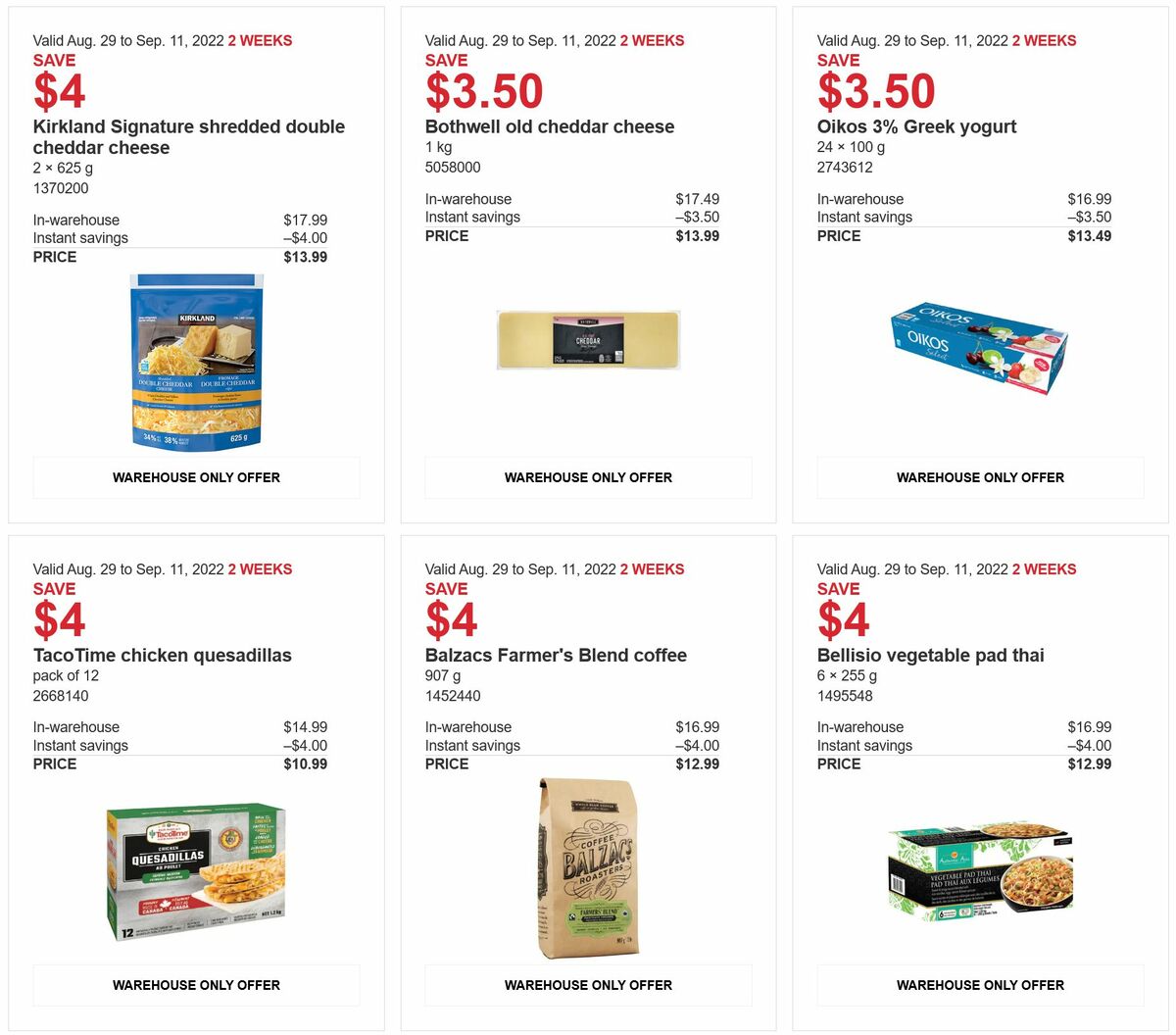 Costco Flyer from August 29