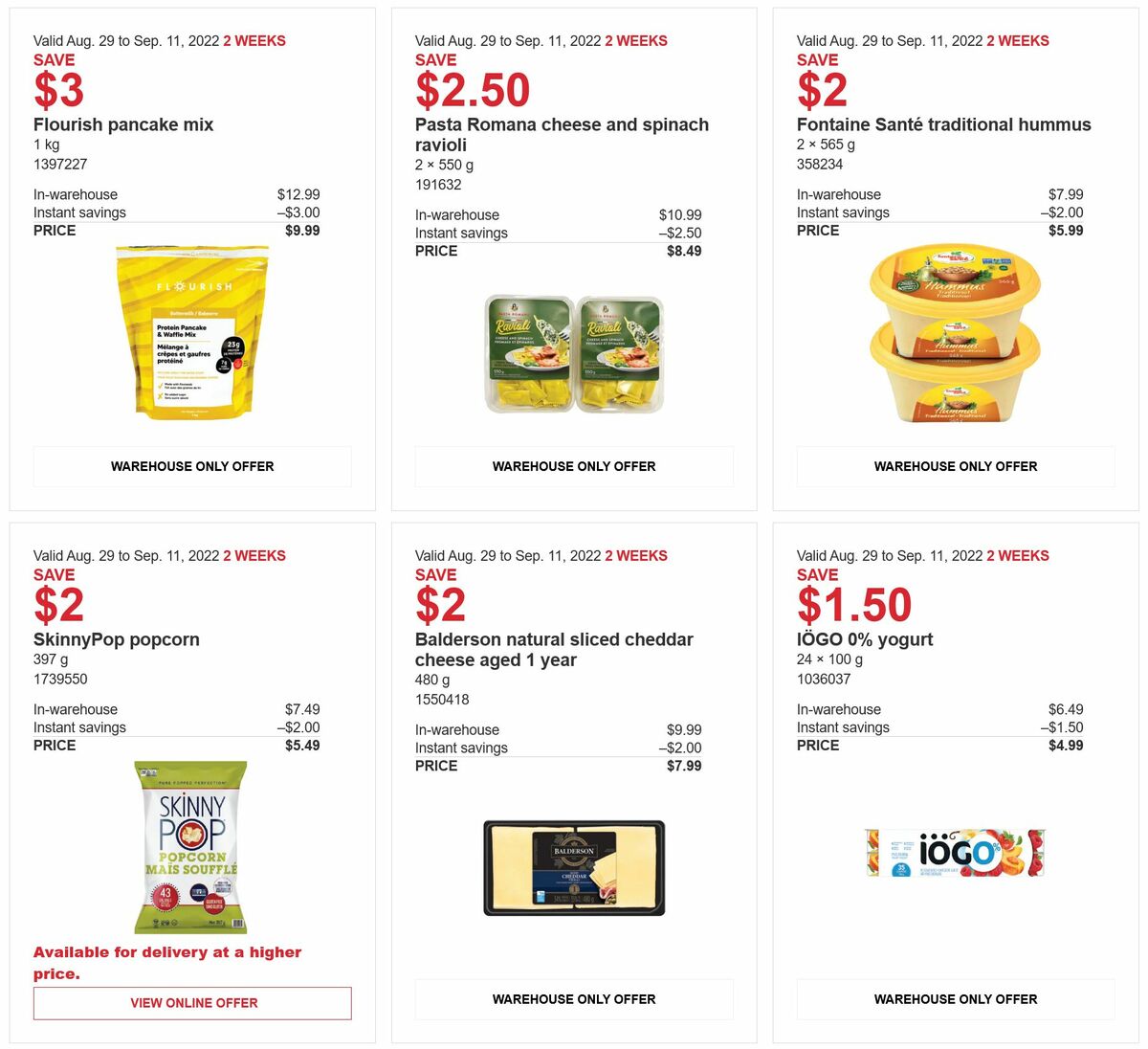 Costco Flyer from August 29