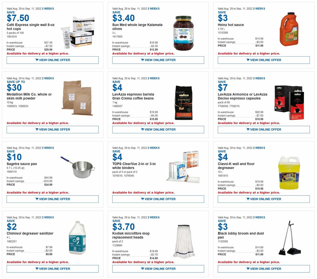 Costco Flyer from August 29