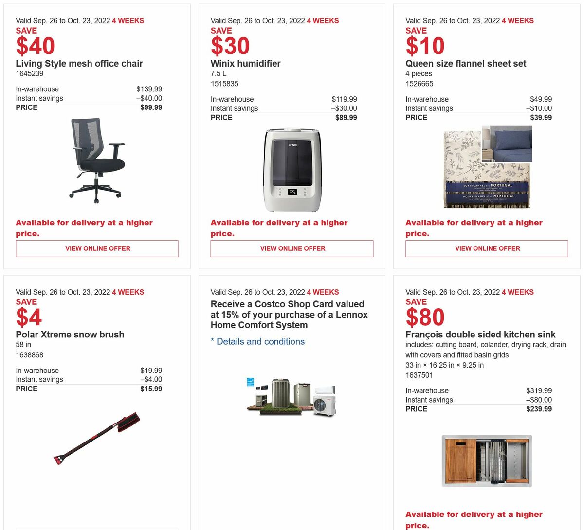 Costco Flyer from September 26