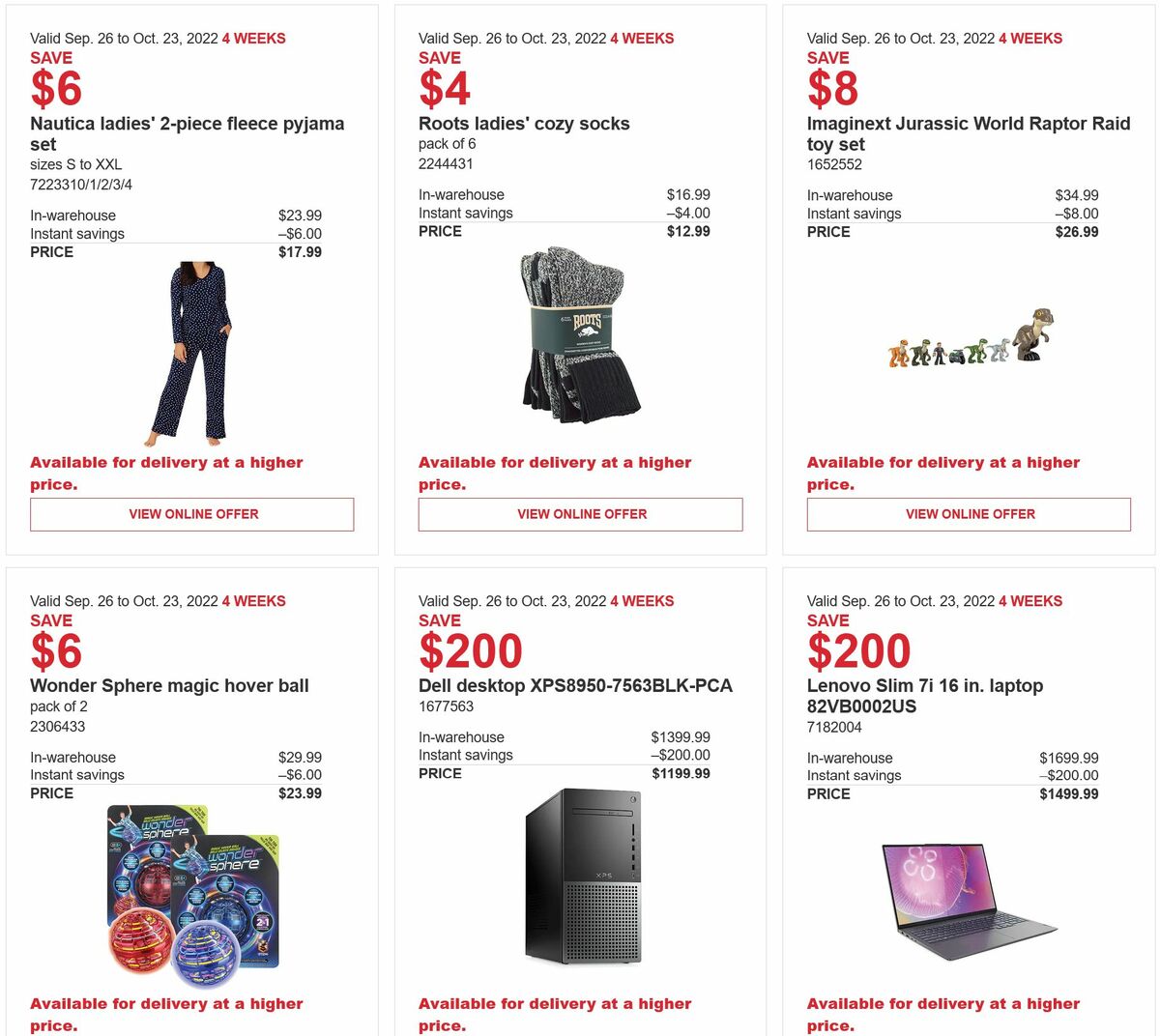 Costco Flyer from September 26