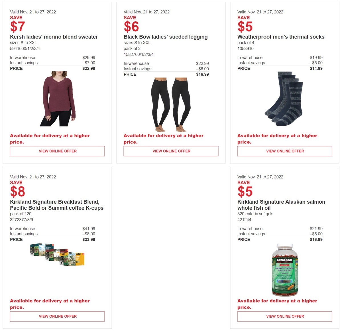 Costco Flyer from November 21