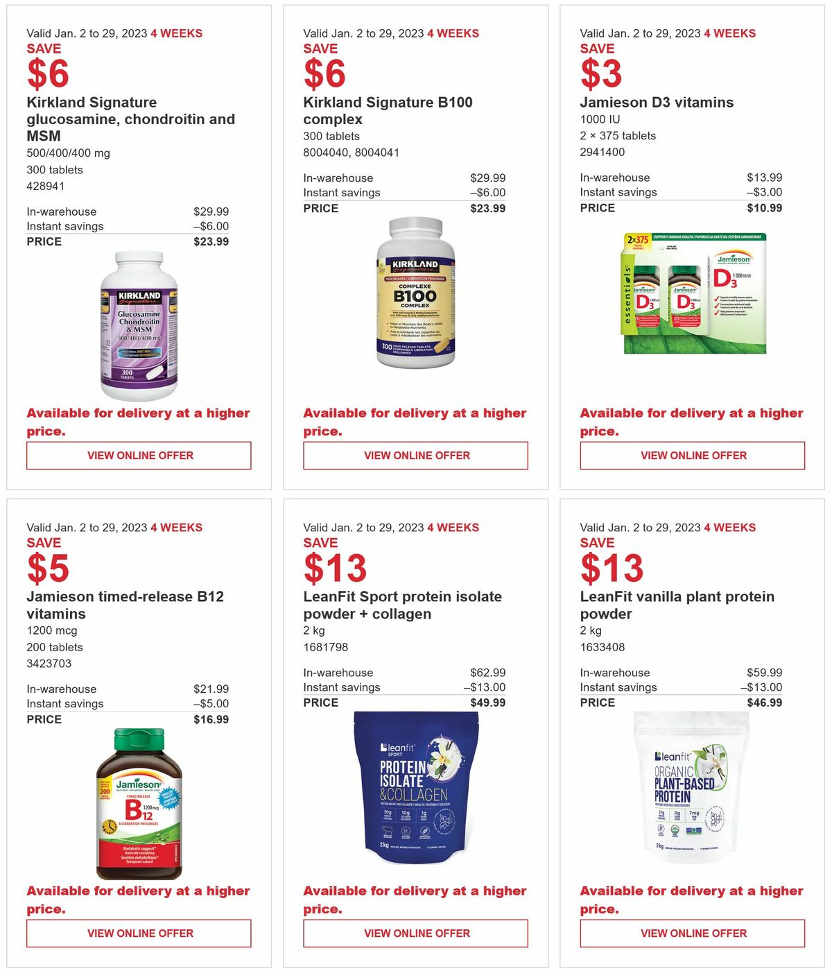 Costco Flyer from January 2