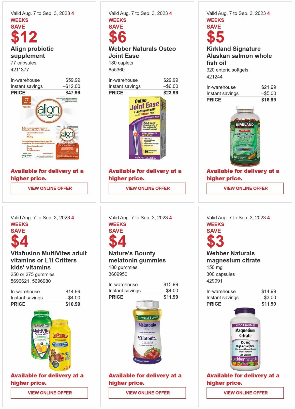 Costco Flyer from August 7