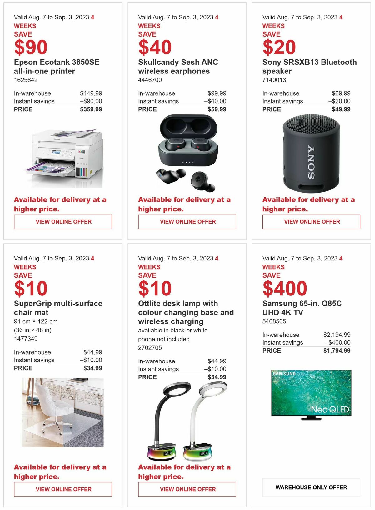 Costco Flyer from August 7