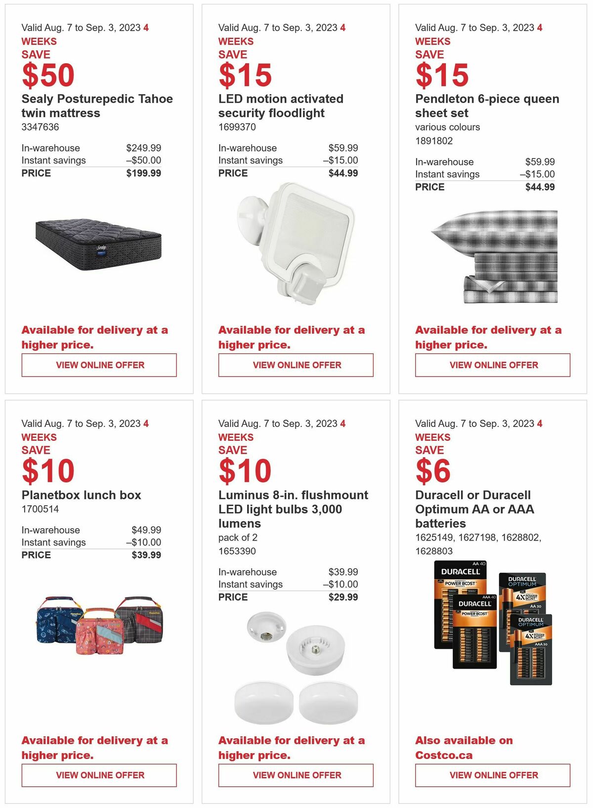 Costco Flyer from August 7