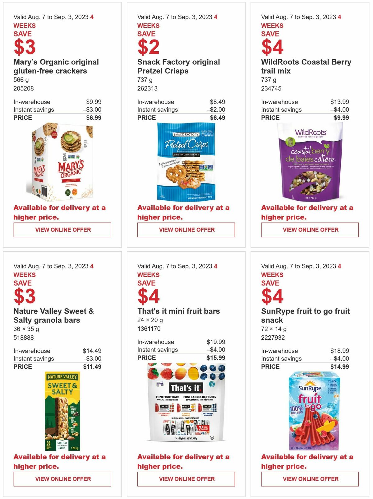 Costco Flyer from August 7