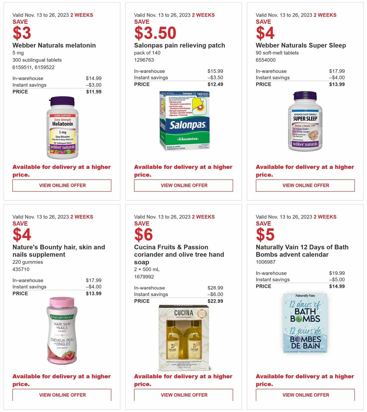 Costco Flyer from November 13