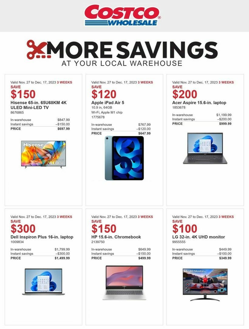 Costco Flyer from November 27