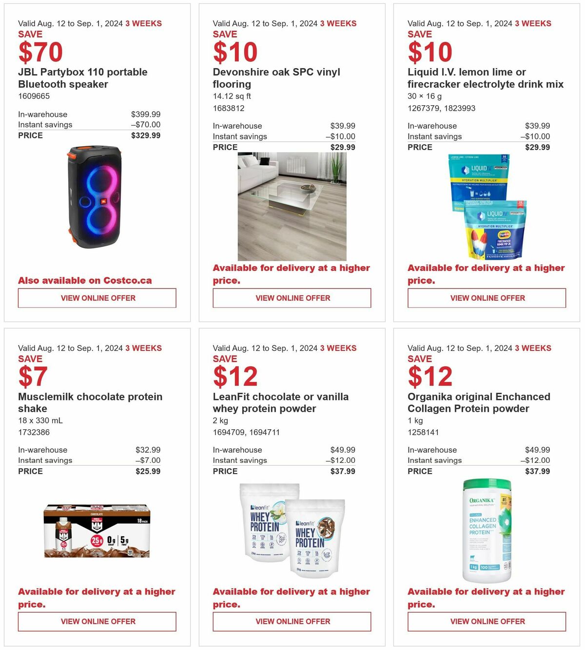 Costco Flyer from August 12