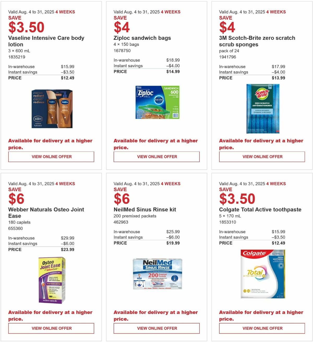 Costco Flyer from August 4