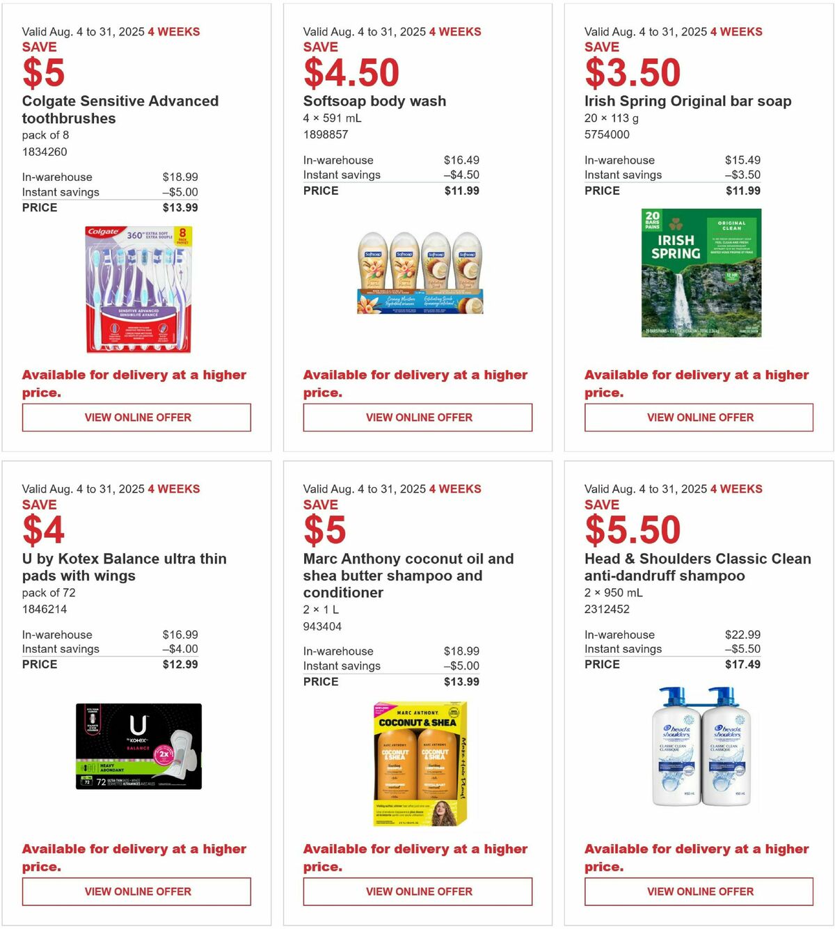 Costco Flyer from August 4