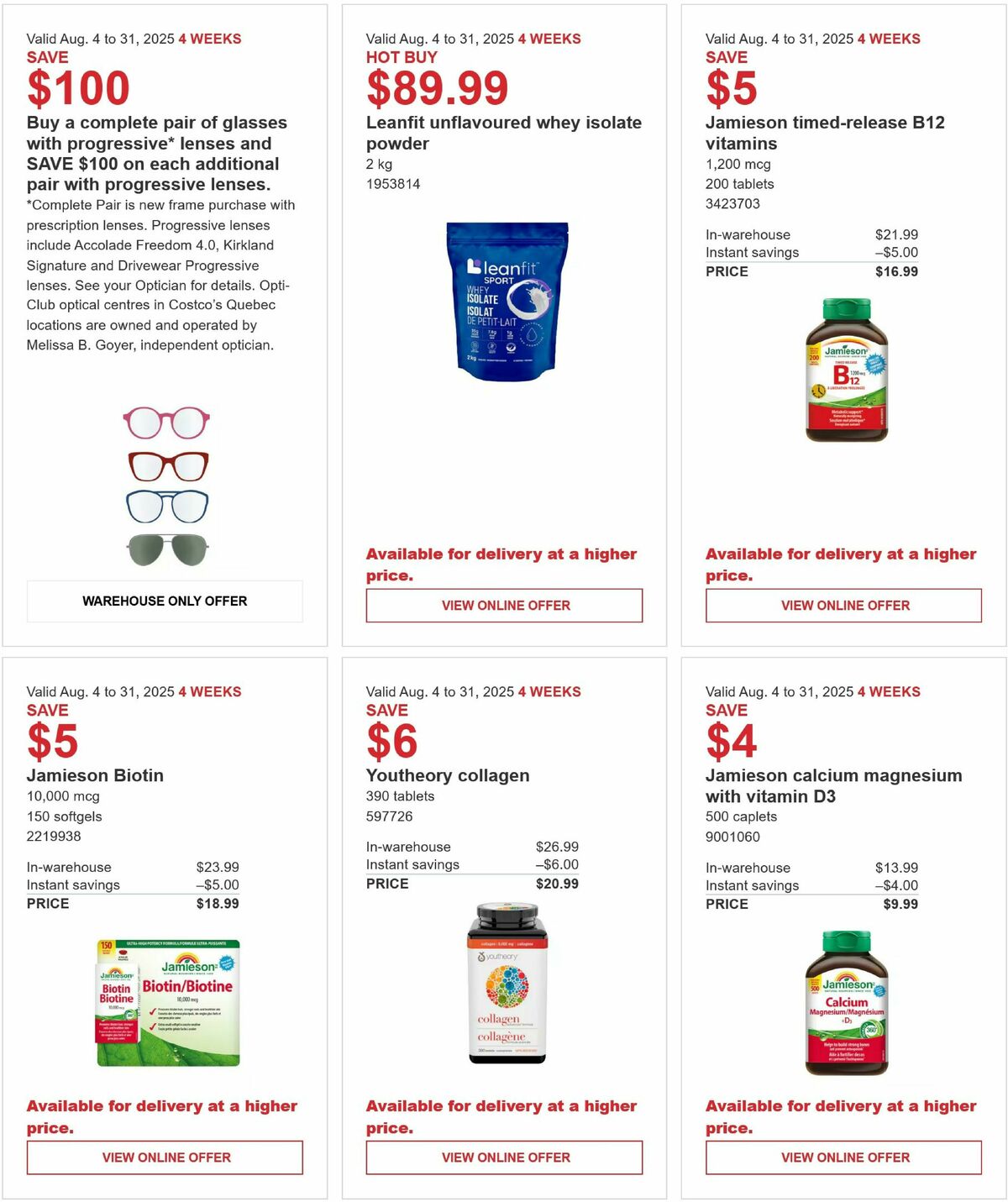 Costco Flyer from August 4