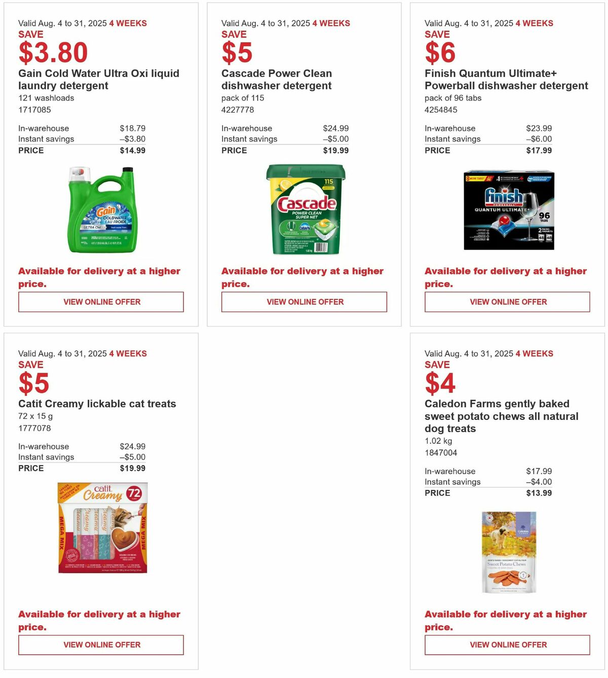 Costco Flyer from August 4