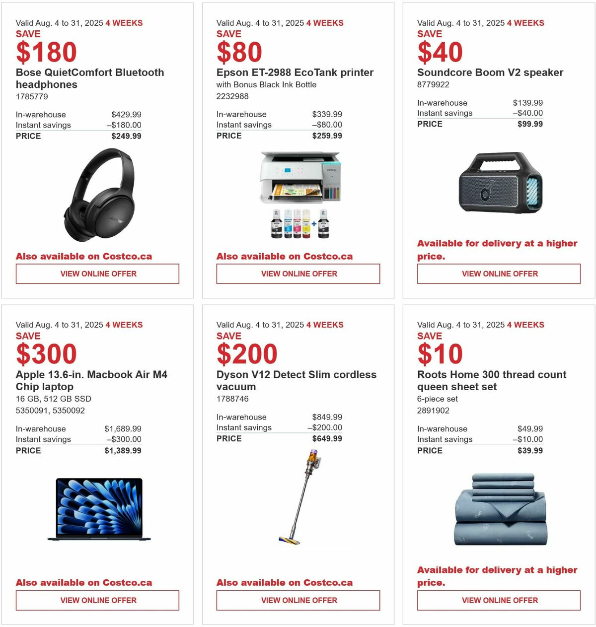 Costco Flyer from August 4