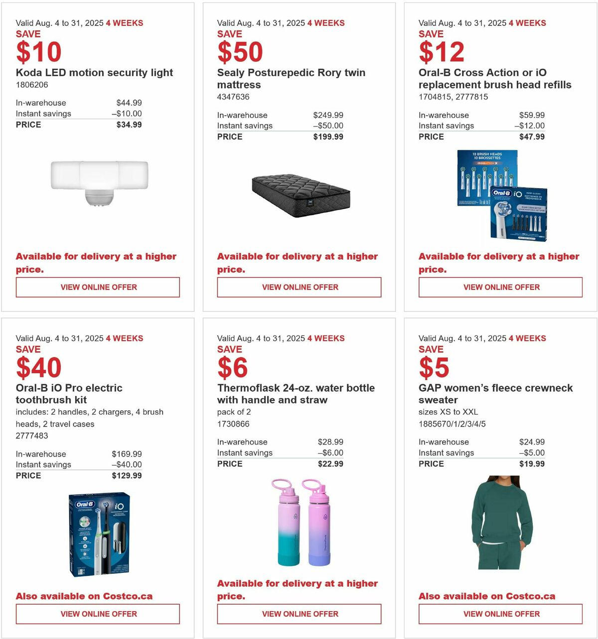 Costco Flyer from August 4