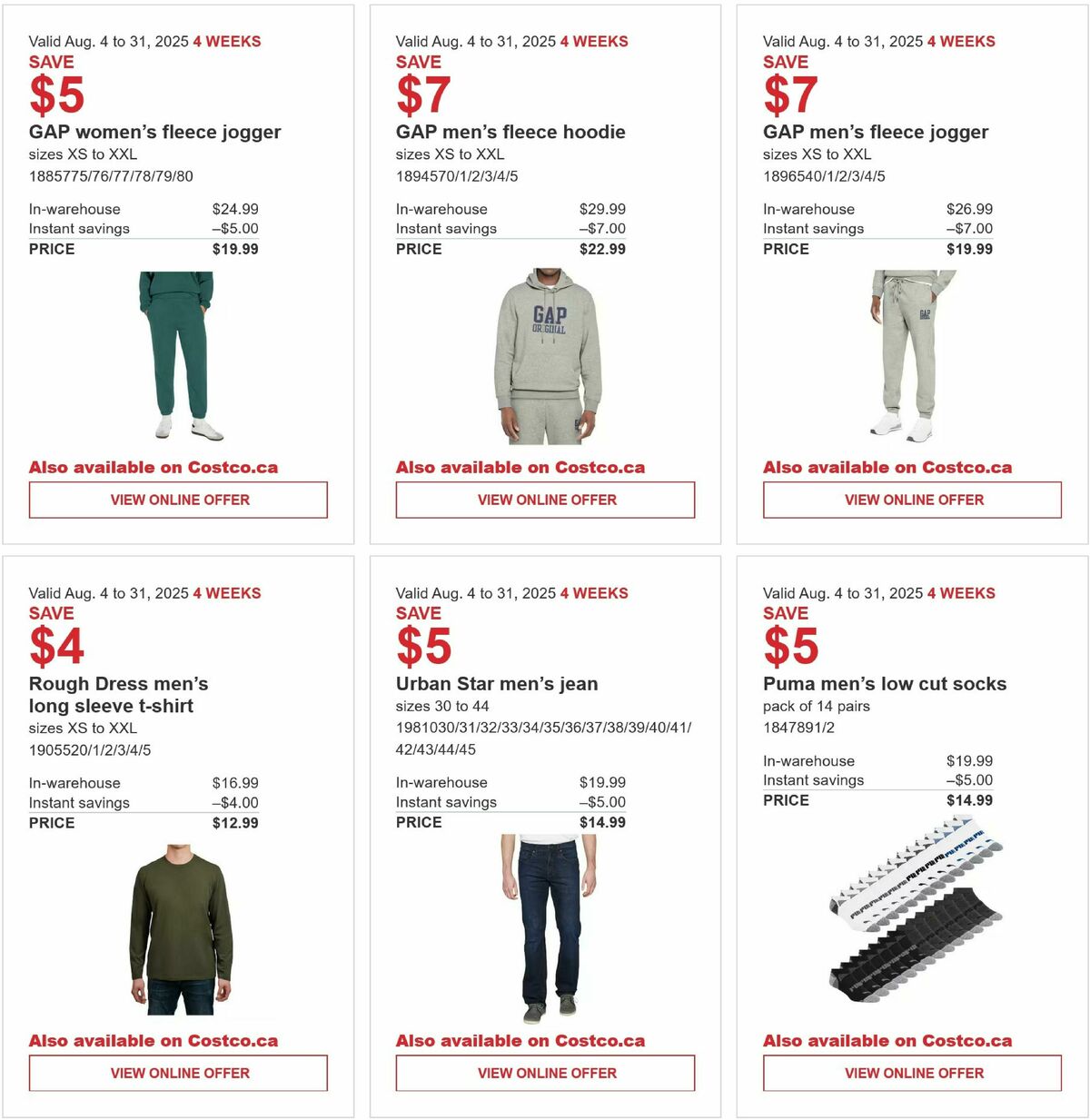 Costco Flyer from August 4