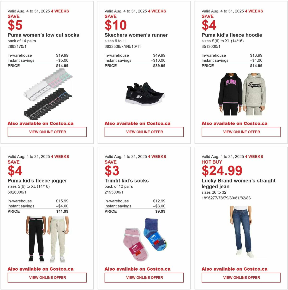 Costco Flyer from August 4