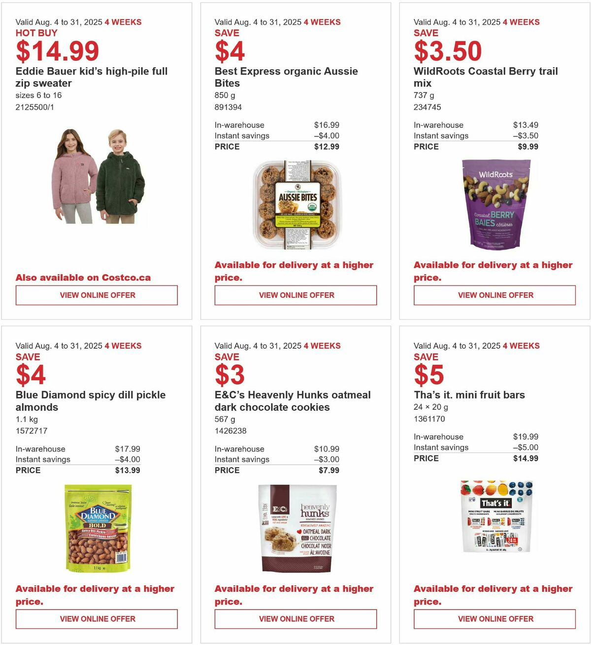 Costco Flyer from August 4