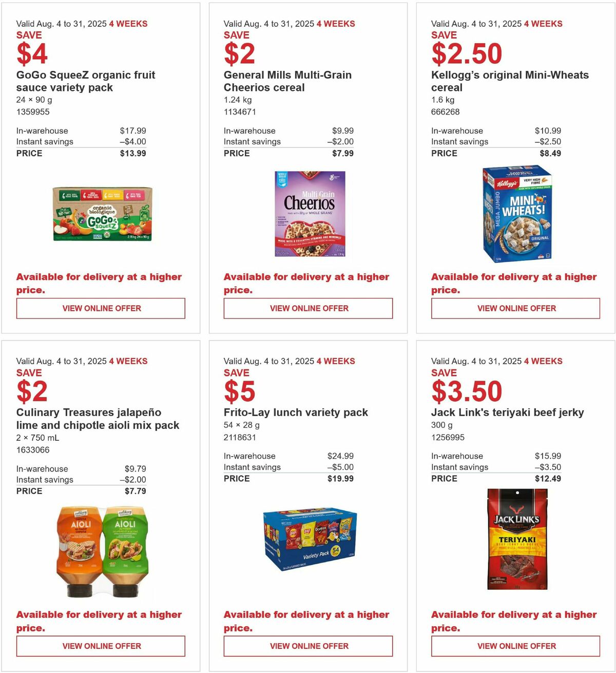 Costco Flyer from August 4