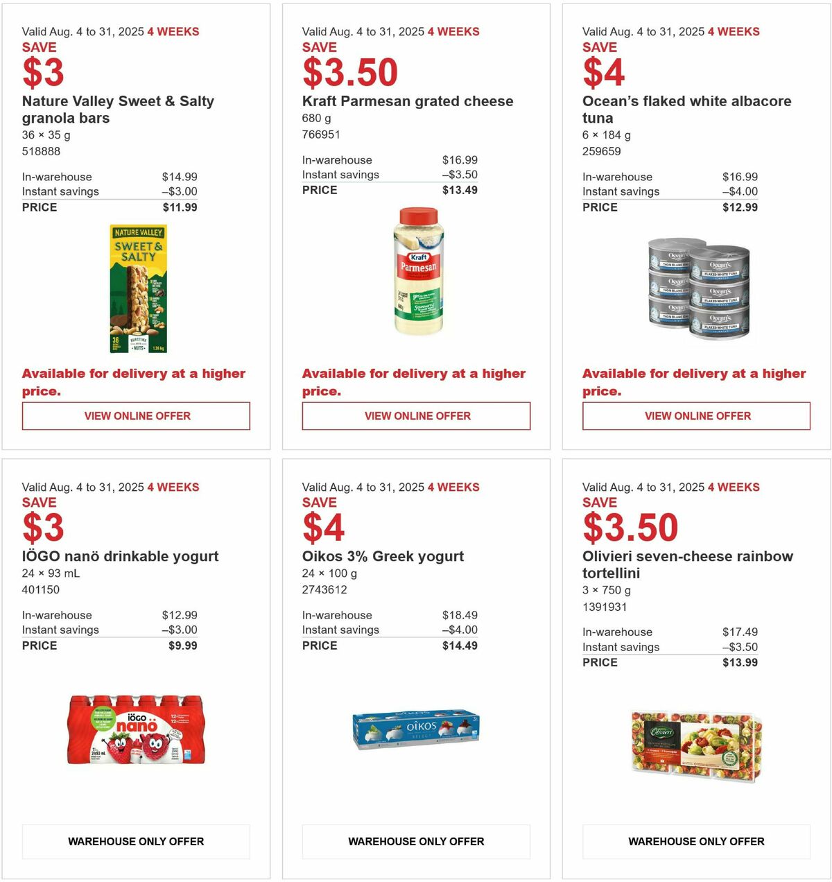 Costco Flyer from August 4