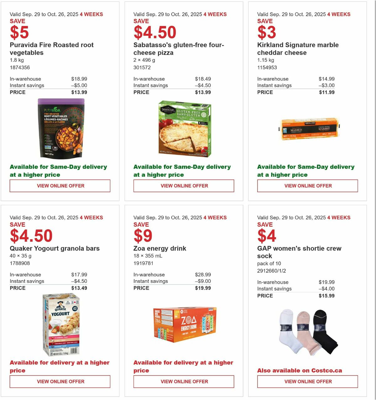 Costco Flyer from September 29