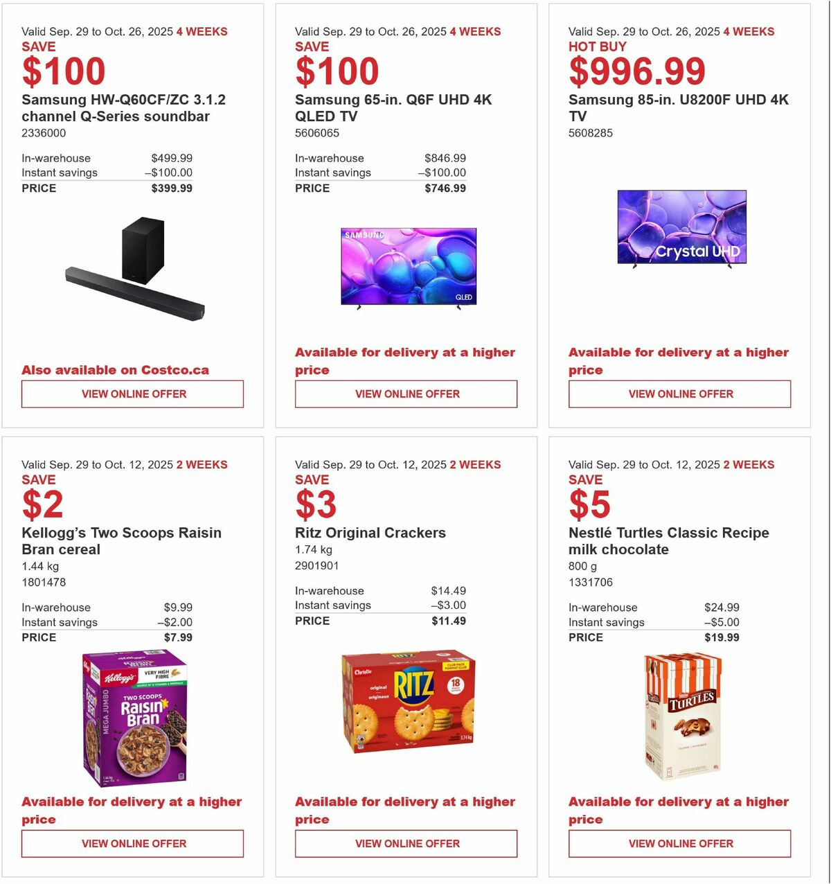 Costco Flyer from September 29