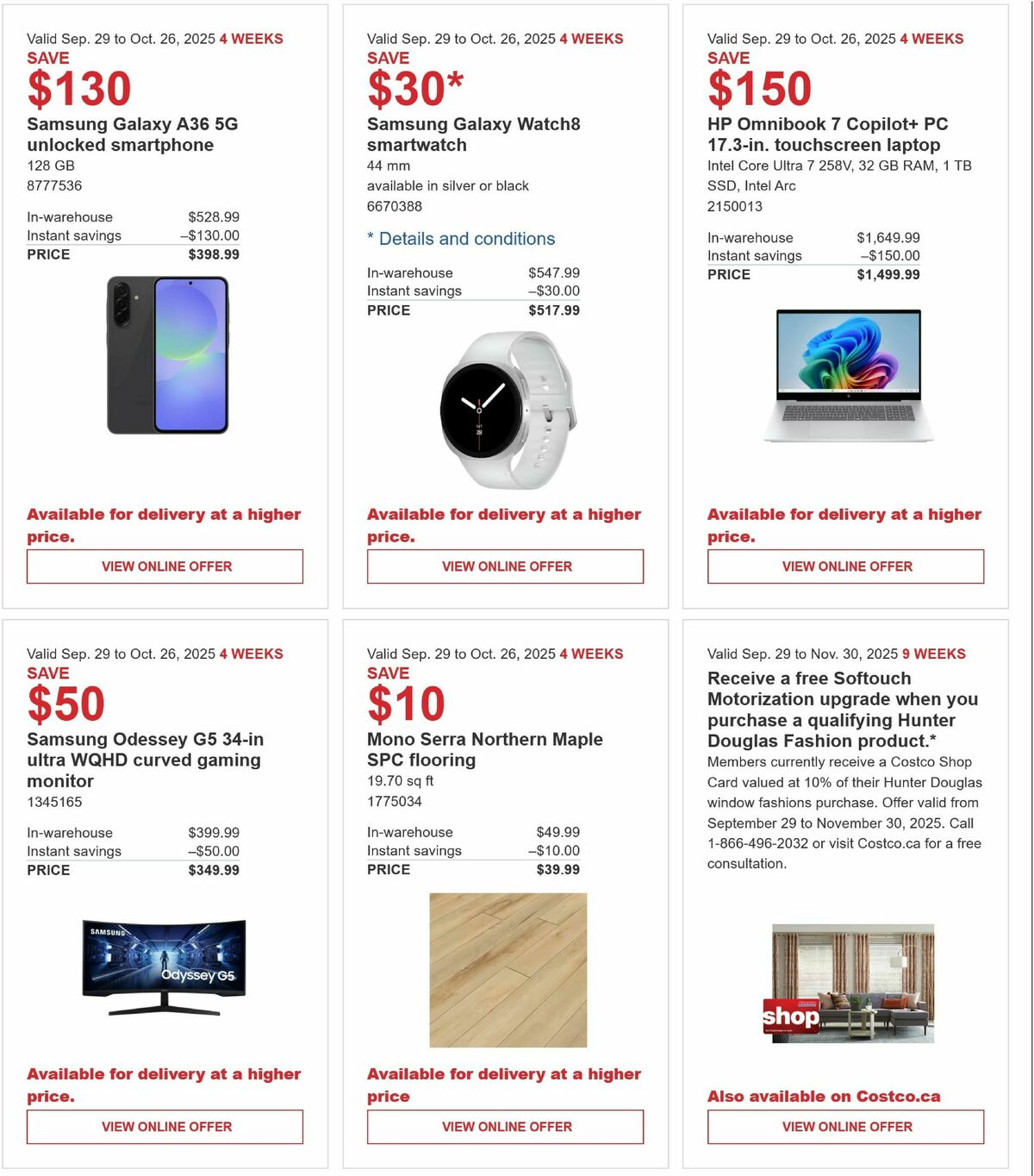 Costco Flyer from September 29