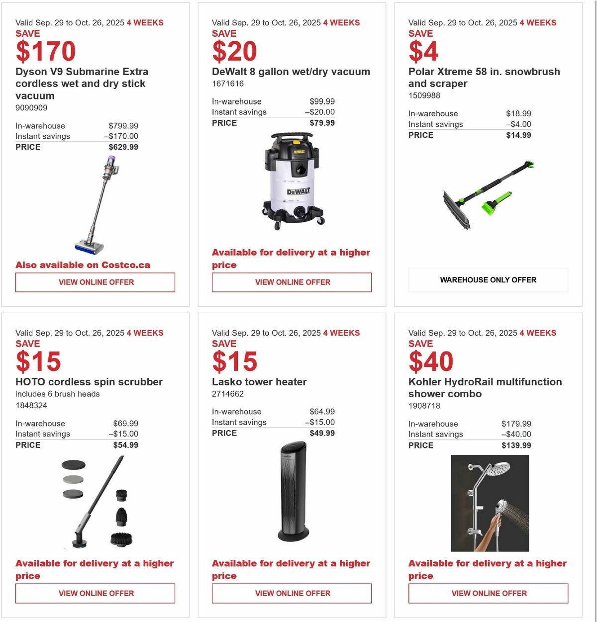 Costco Flyer from September 29