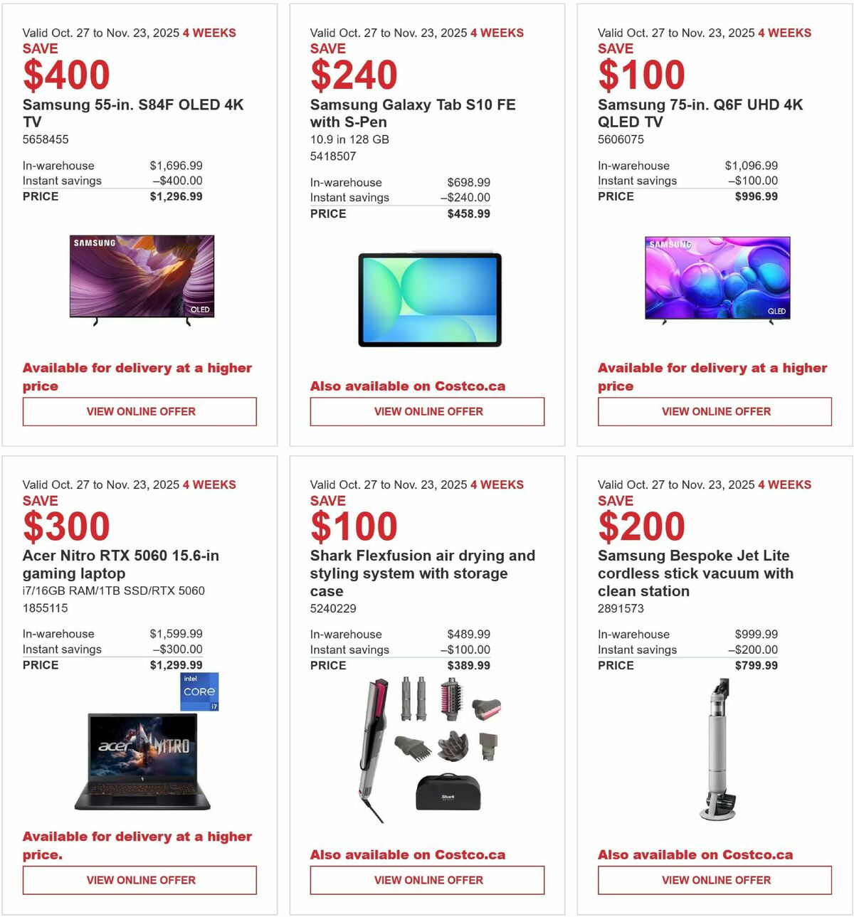 Costco Flyer from October 27