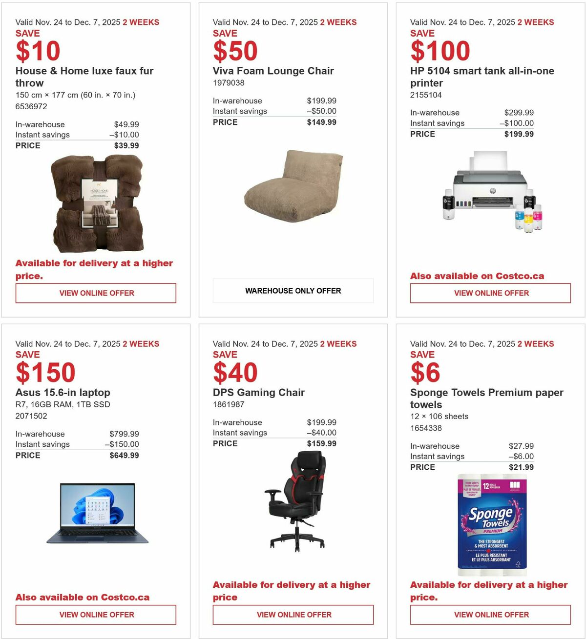 Costco Flyer from November 24