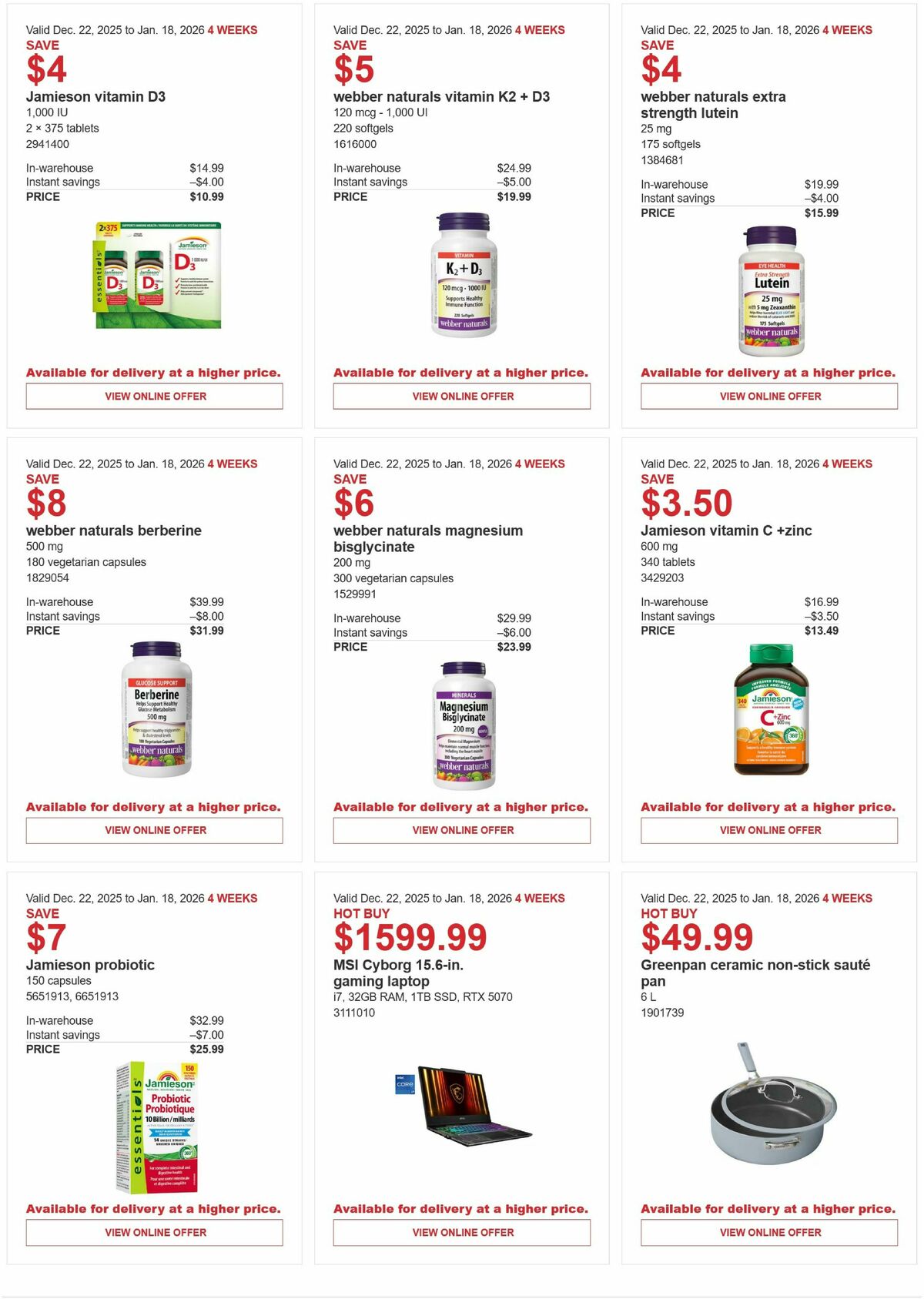 Costco Flyer from December 22