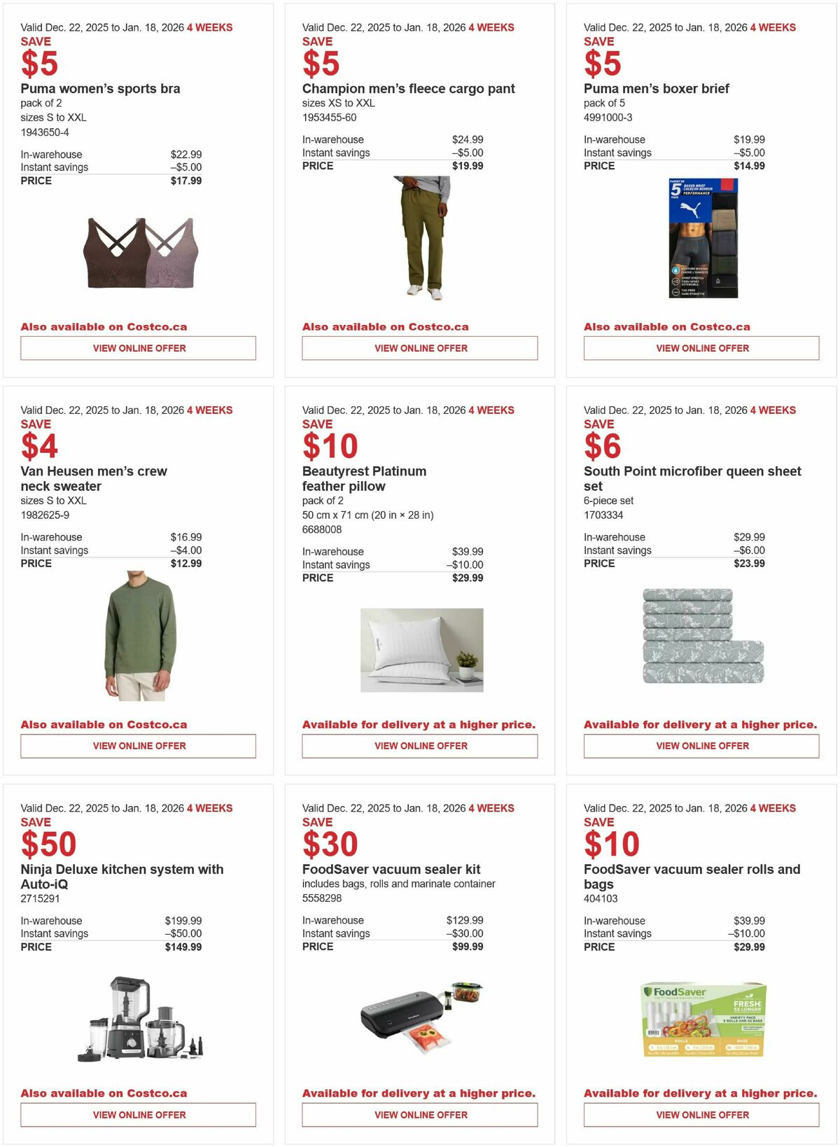 Costco Flyer from December 22