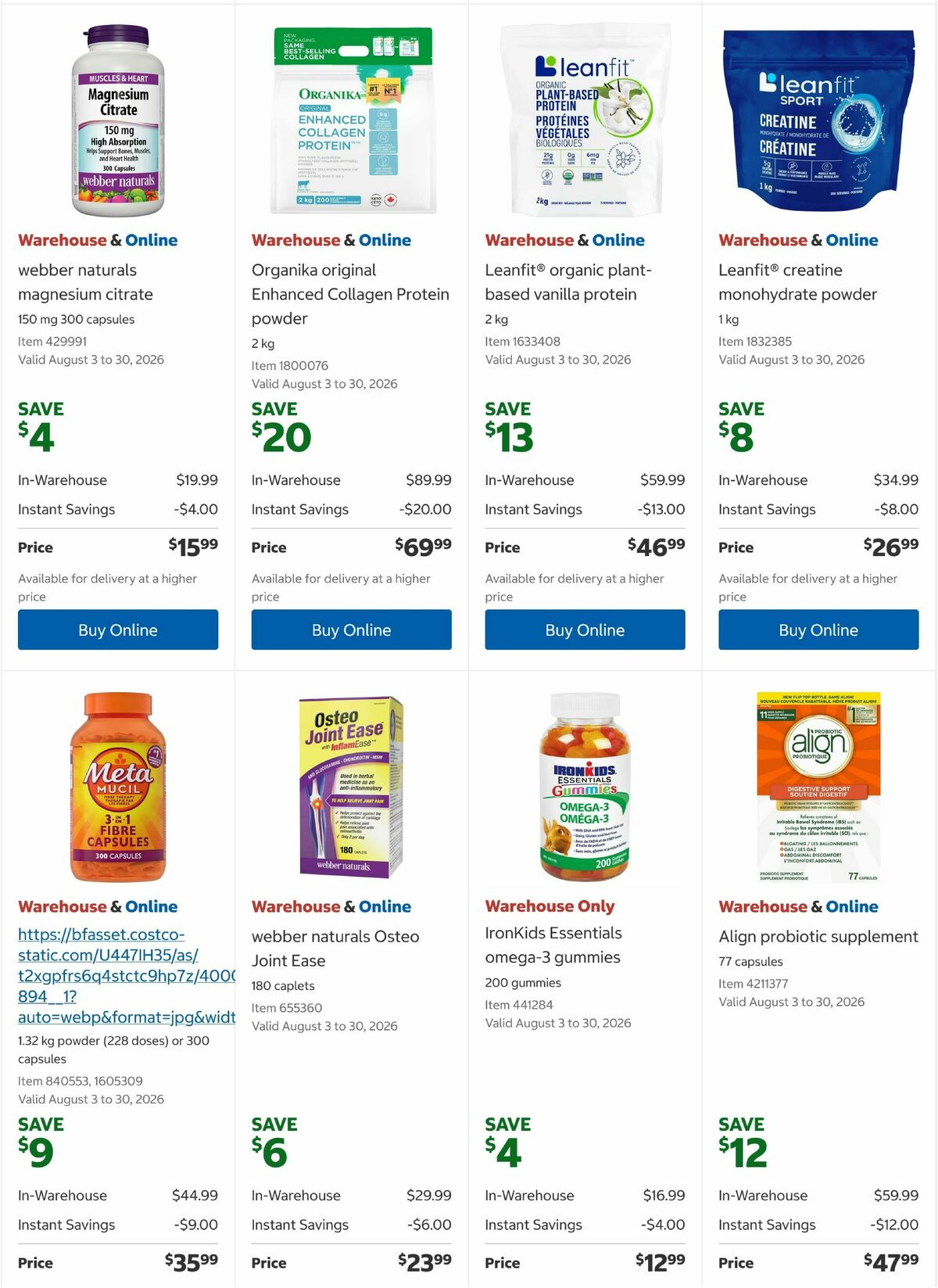 Costco Flyer from August 3