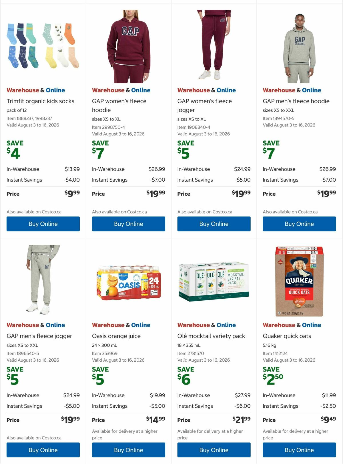 Costco Flyer from August 3