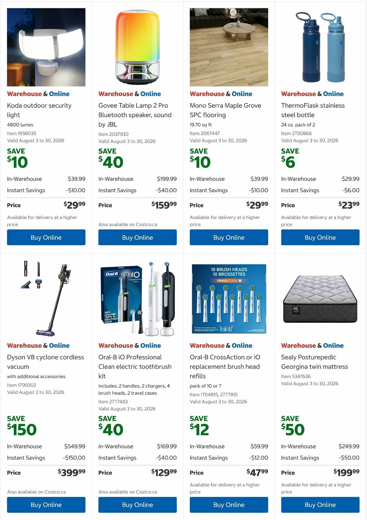 Costco Flyer from August 3