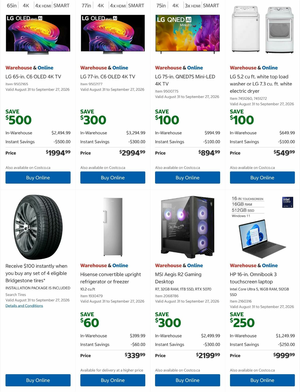 Costco Flyer from August 31