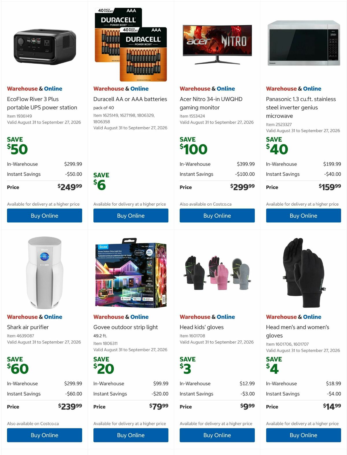 Costco Flyer from August 31