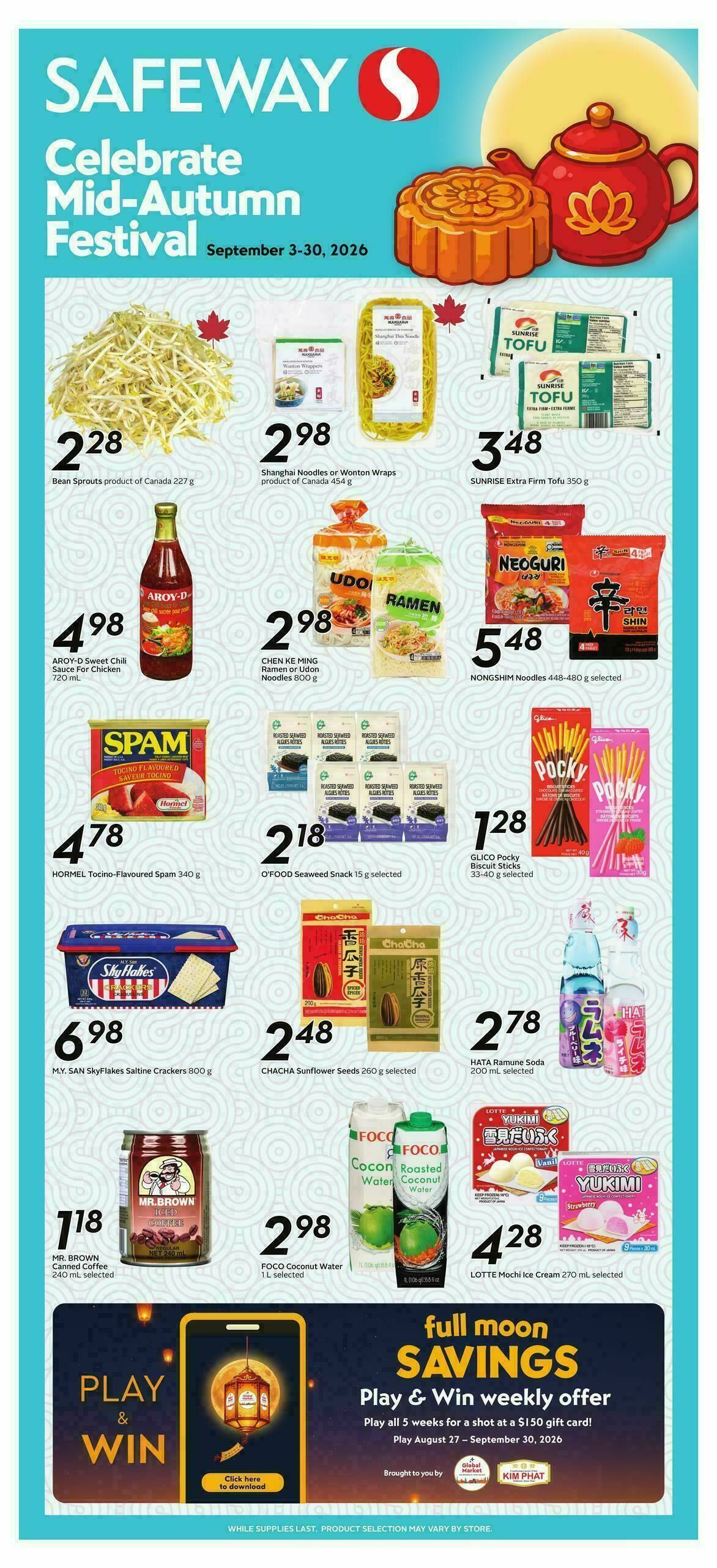 Safeway Mid-Autumn Festival Flyer from September 3