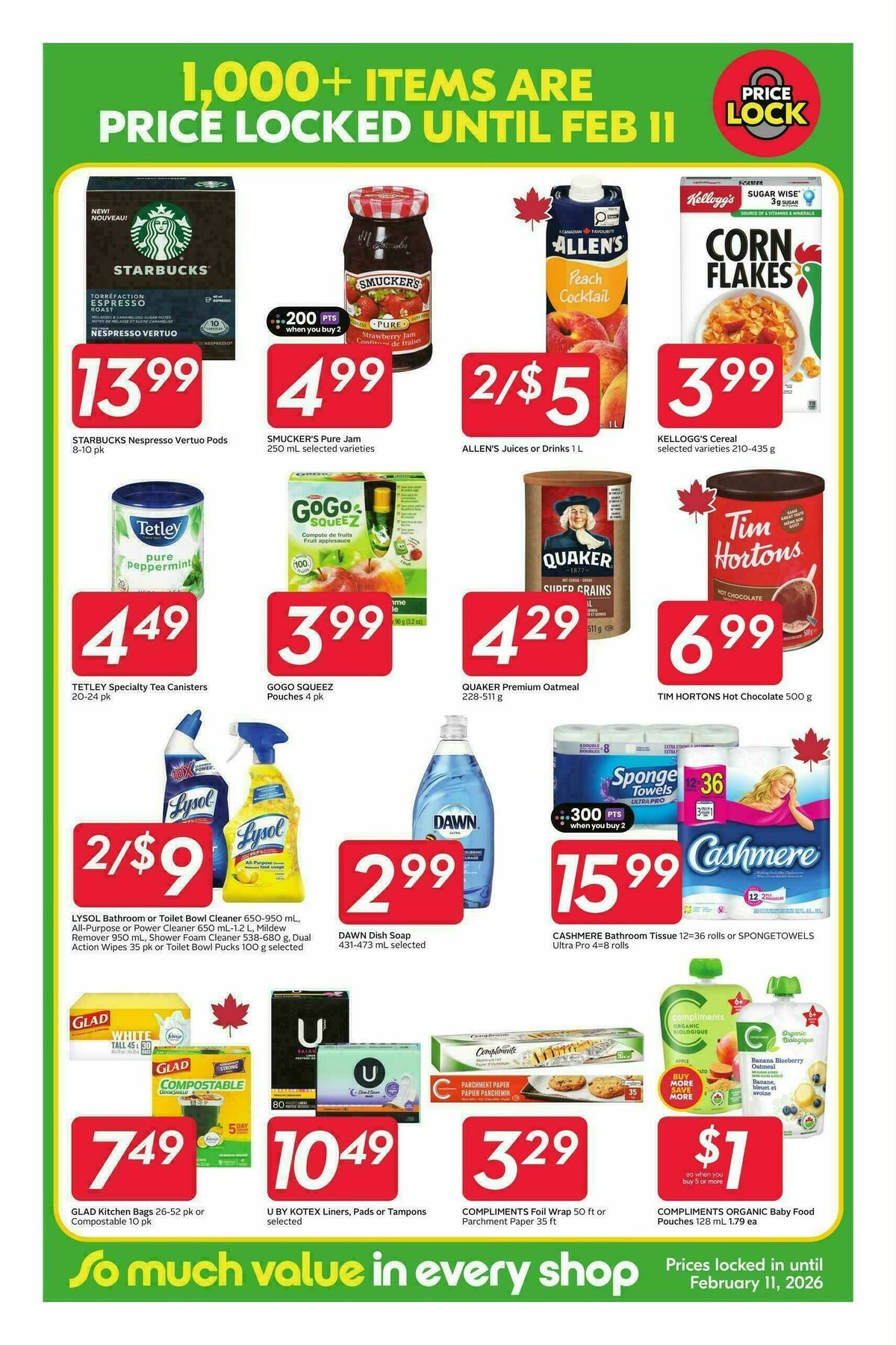 Sobeys Price Locked Flyer from January 1