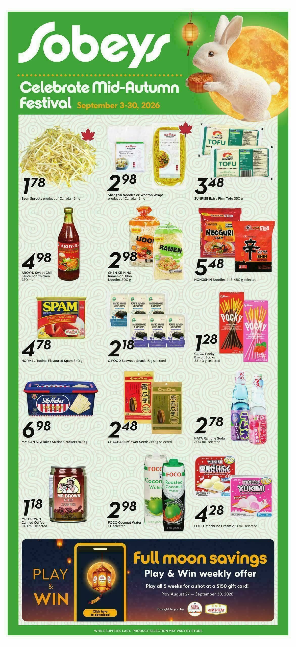 Sobeys Mid-Autumn Festival Flyer from September 3