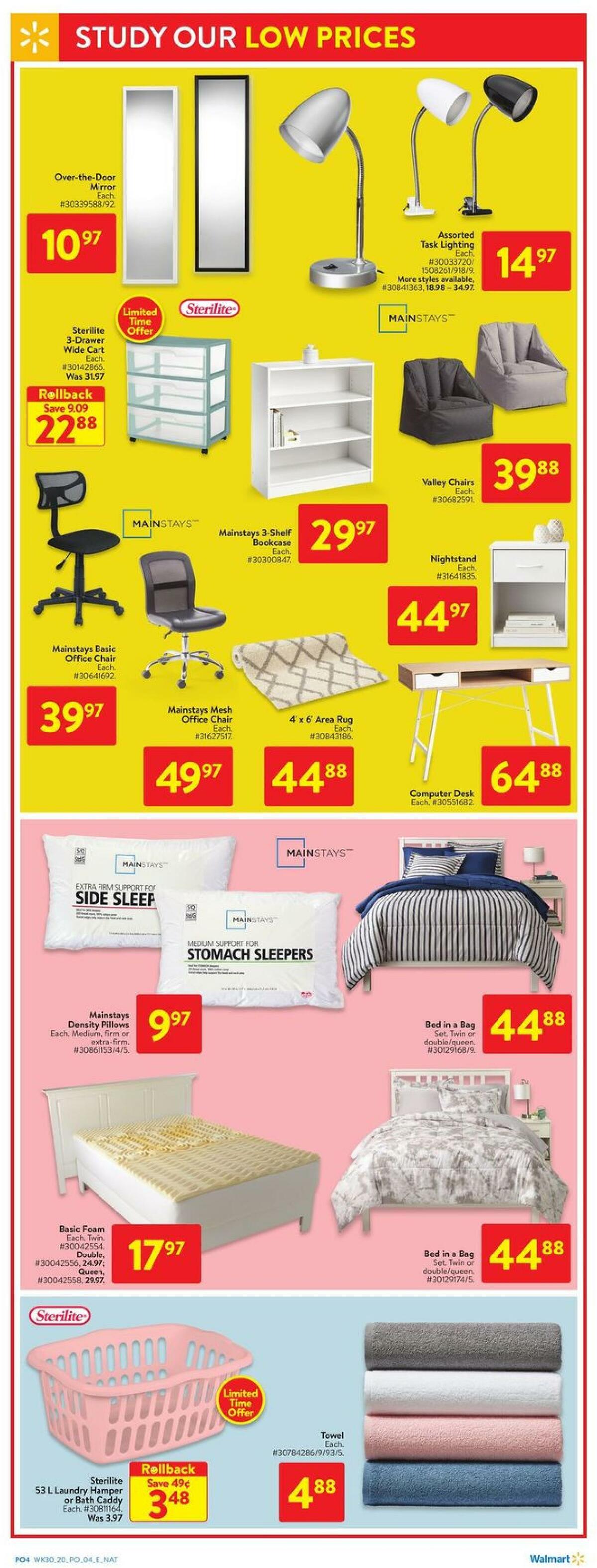 Walmart Back to School Flyer from August 20