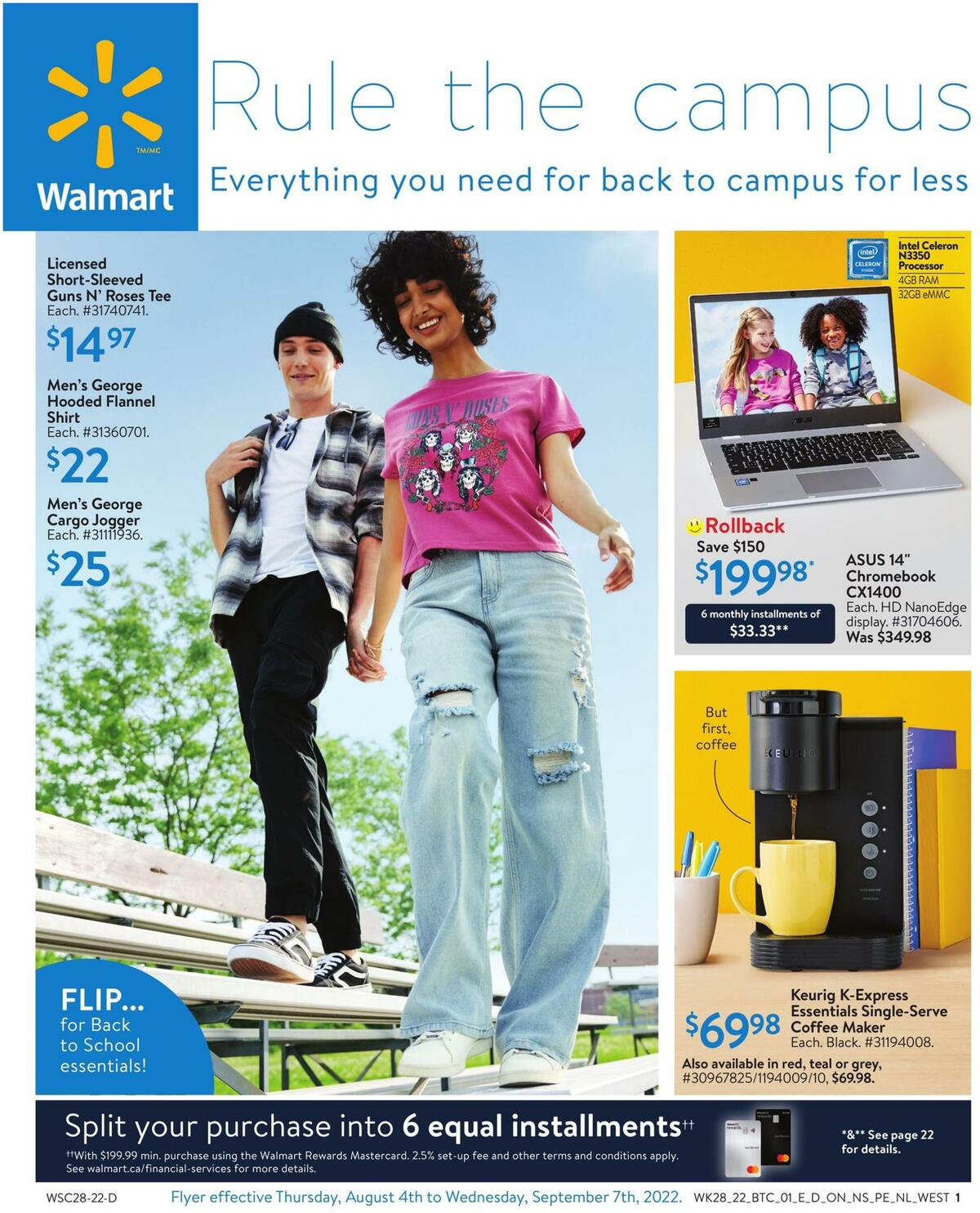 Walmart Back to Campus Flyer from August 4