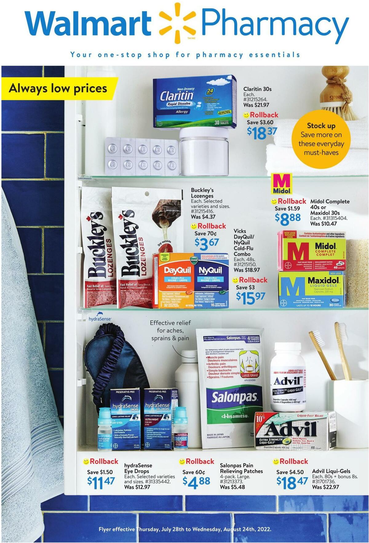 Walmart Pharmacy Flyer from July 28