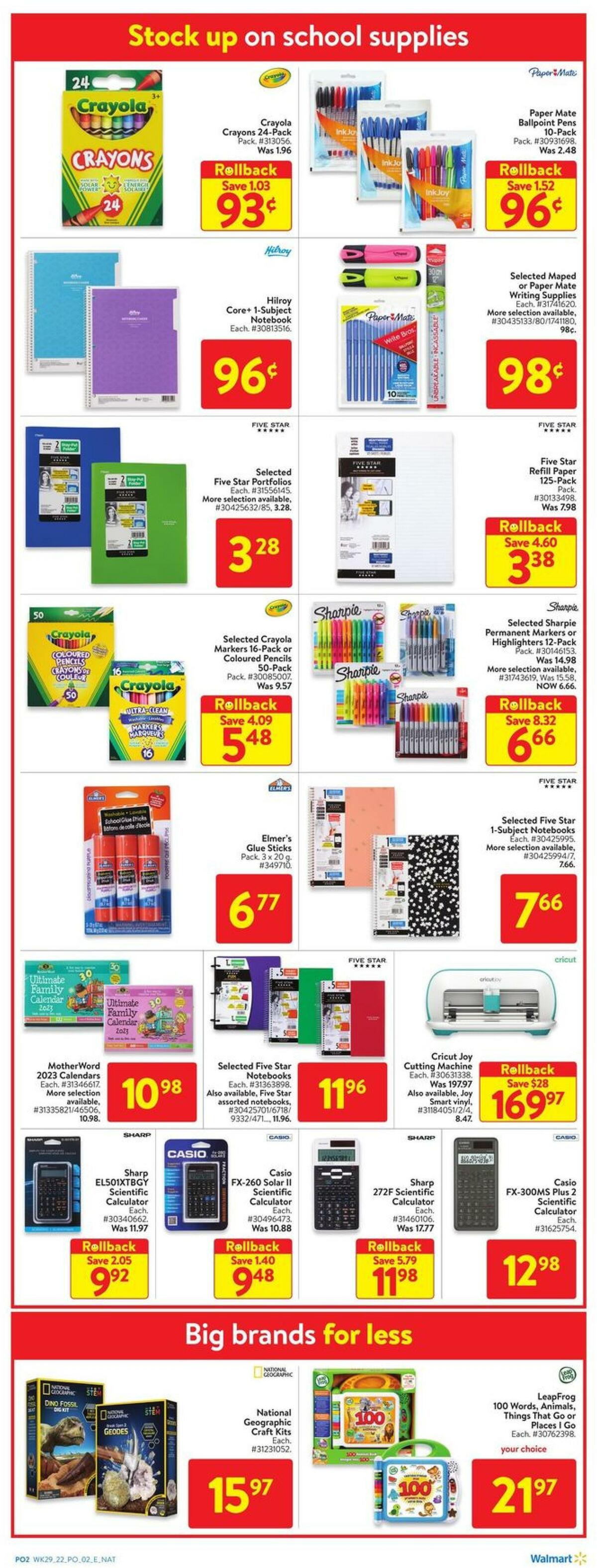 Walmart Back to School Flyer from August 11