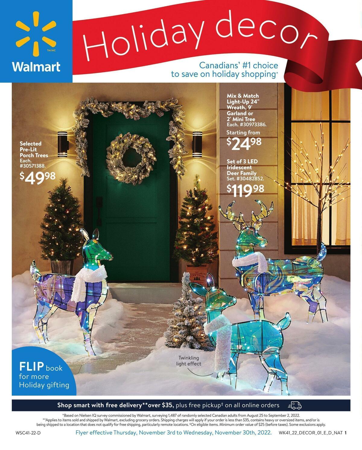 Walmart Holiday Decor Flyer from November 3
