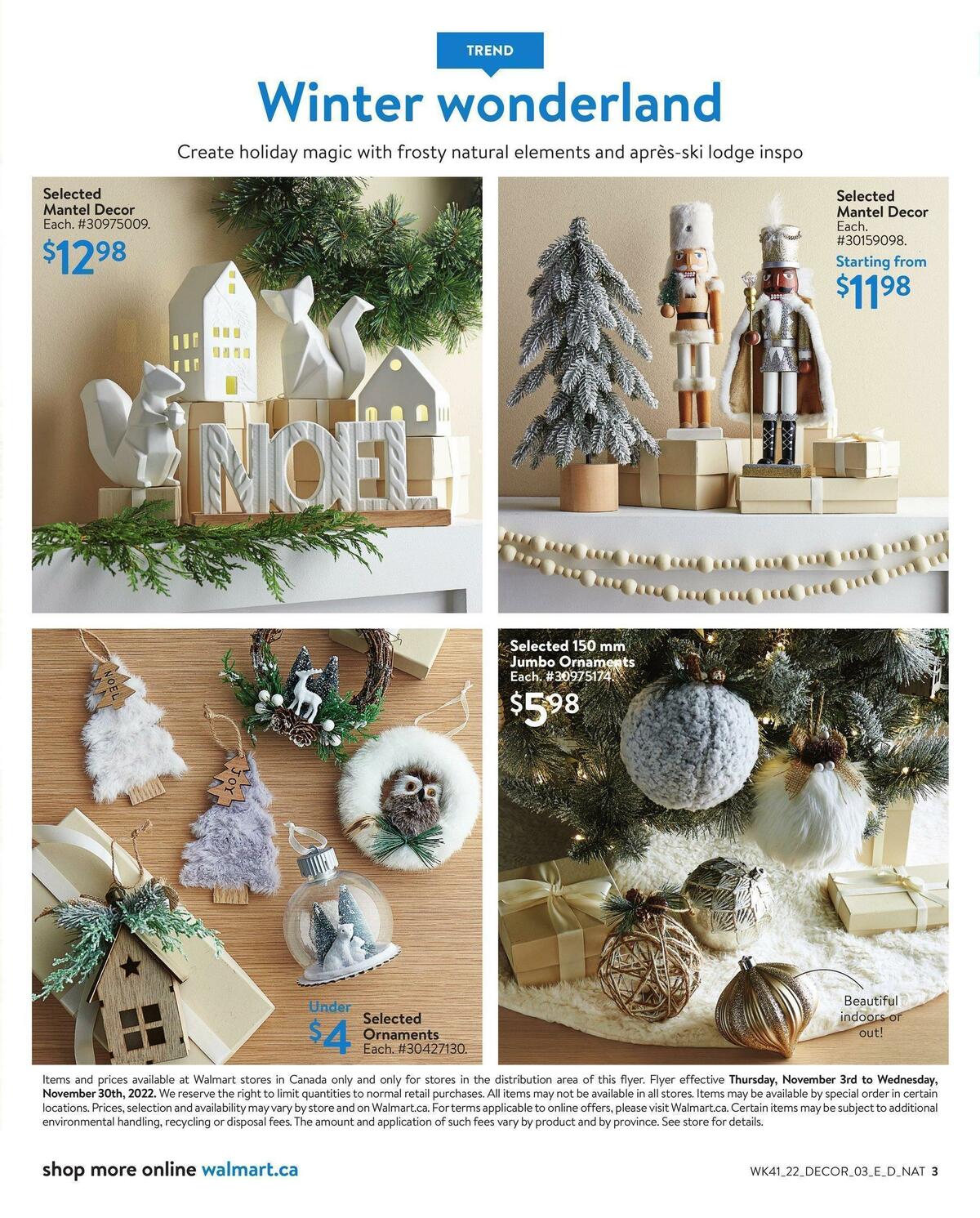 Walmart Holiday Decor Flyer from November 3