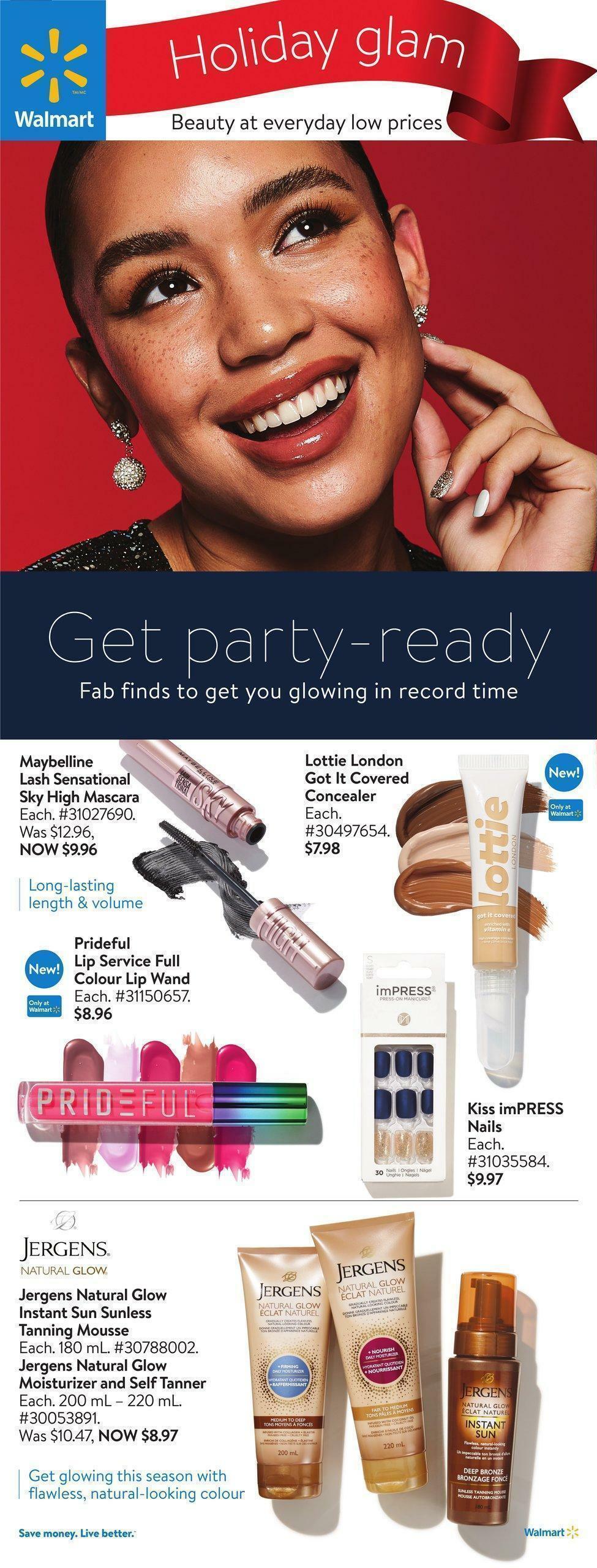 Walmart Holiday Glam Flyer from December 1