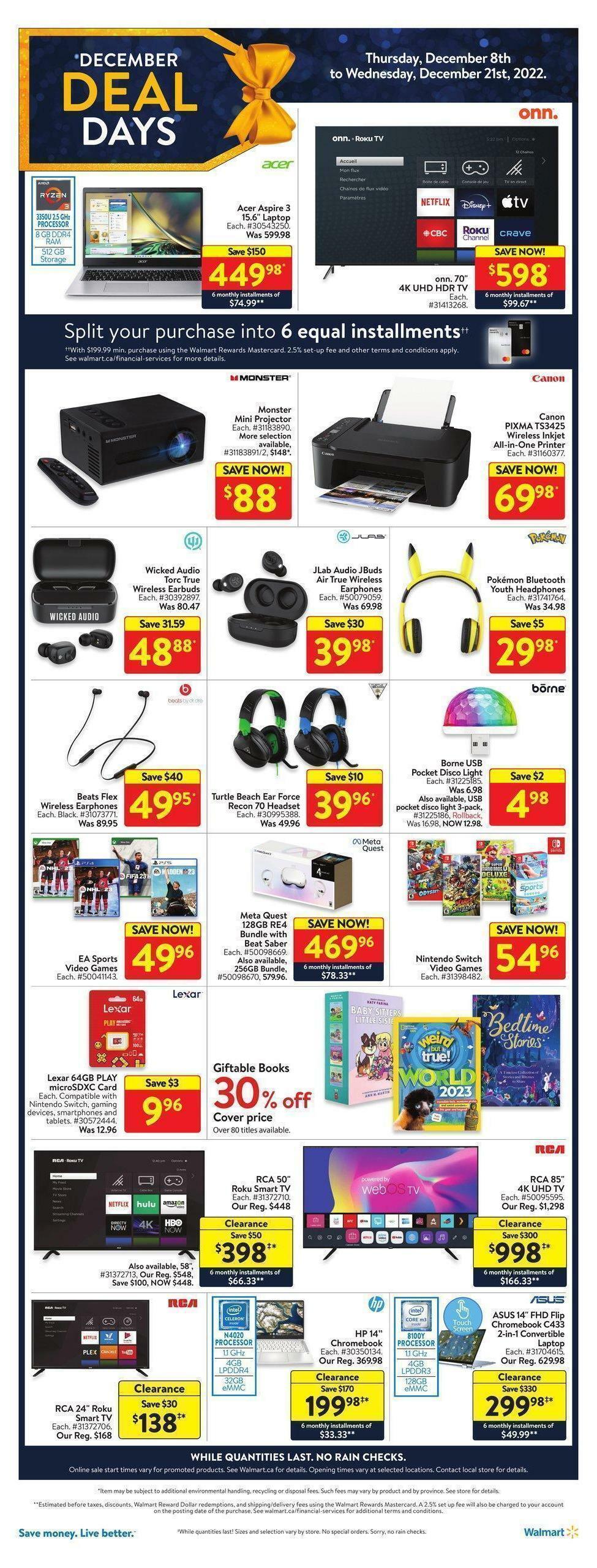 Walmart December Deal Days Flyer from December 8